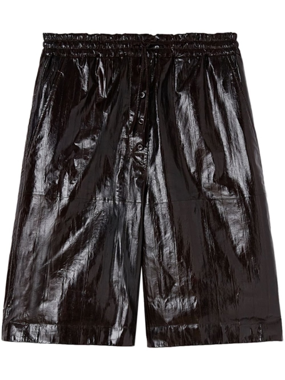 Jil Sander Eel Skin Paneled Elasticated Drawstring Shorts, Waist - 48 NWOT Flaw